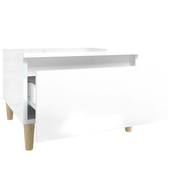 Side Tables 2 Pcs High Gloss White 50x46x35 Cm Engineered