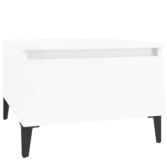 Side Tables 2 Pcs High Gloss White 50x46x35 Cm Engineered