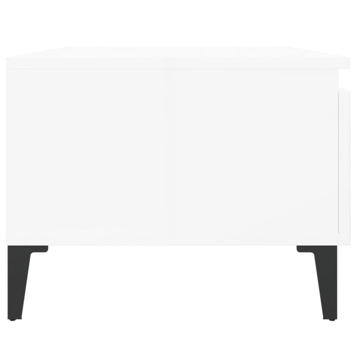 Side Tables 2 Pcs High Gloss White 50x46x35 Cm Engineered