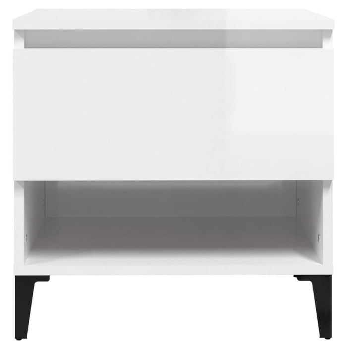 Side Tables 2 Pcs High Gloss White 50x46x50 Cm Engineered