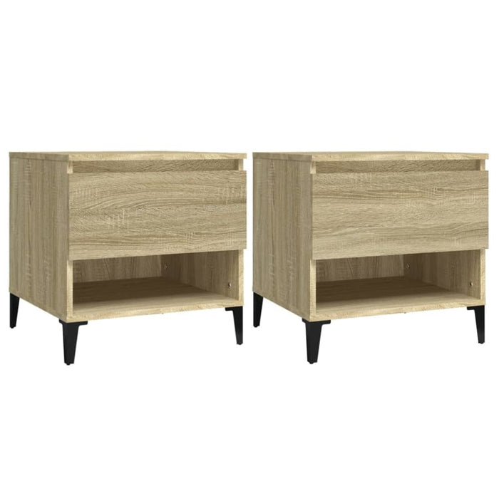 Side Tables 2 Pcs Sonoma Oak 50x46x50 Cm Engineered Wood
