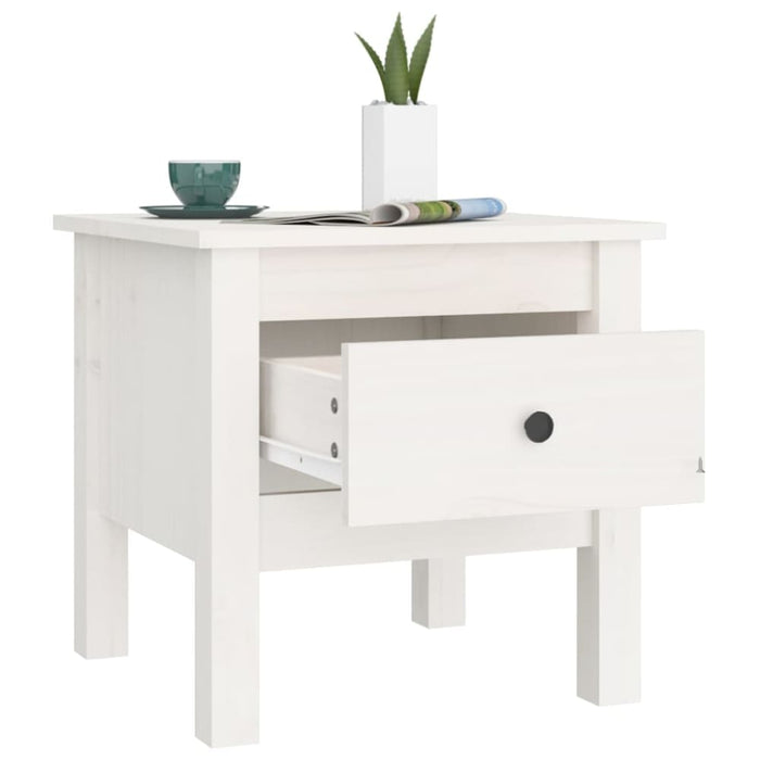 Side Tables 2 Pcs White 40x40x39 Cm Solid Wood Pine Notini