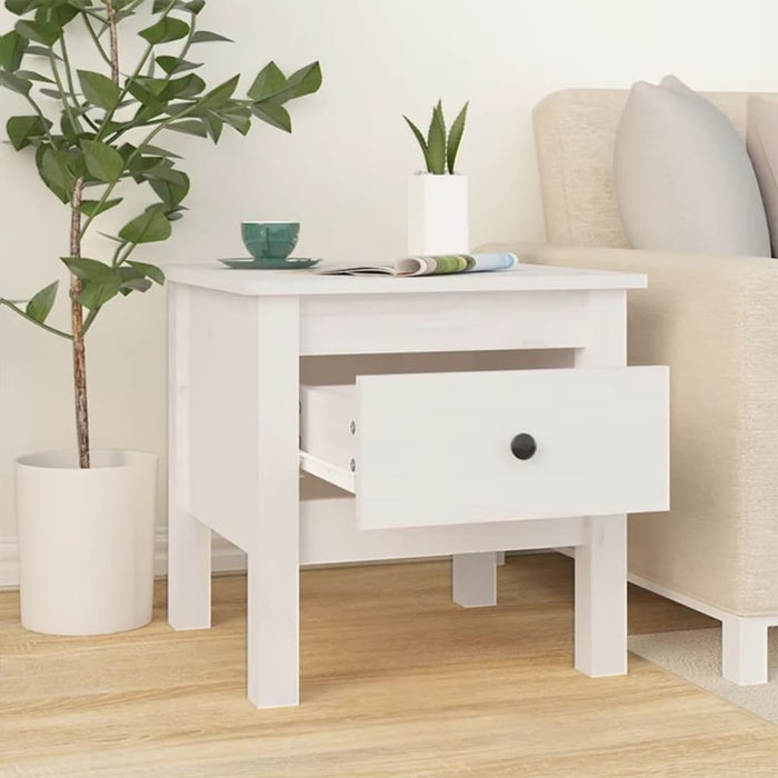 Side Tables 2 Pcs White 40x40x39 Cm Solid Wood Pine Notini