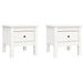 Side Tables 2 Pcs White 40x40x39 Cm Solid Wood Pine Notini