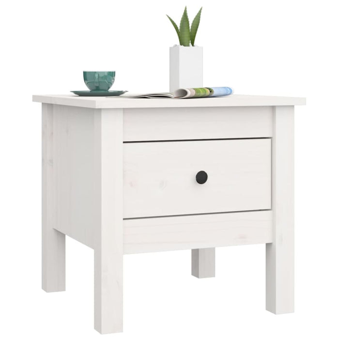 Side Tables 2 Pcs White 40x40x39 Cm Solid Wood Pine Notini