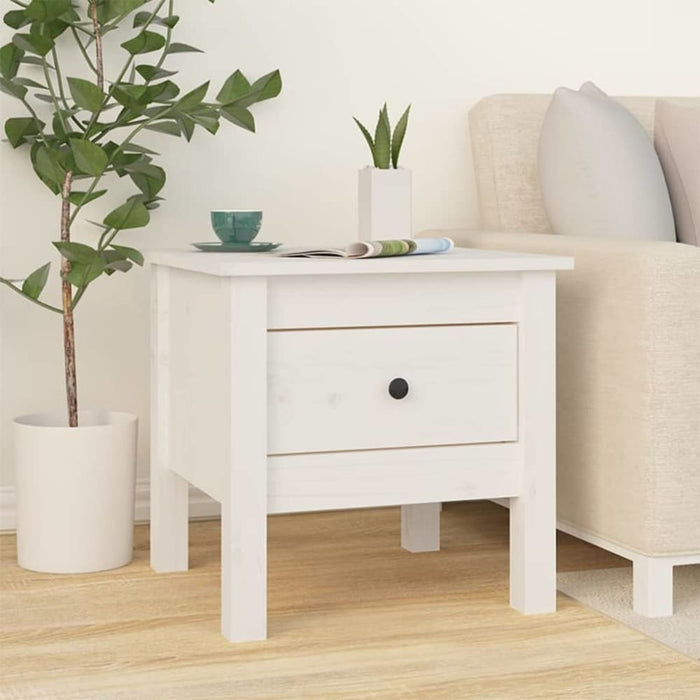Side Tables 2 Pcs White 40x40x39 Cm Solid Wood Pine Notini