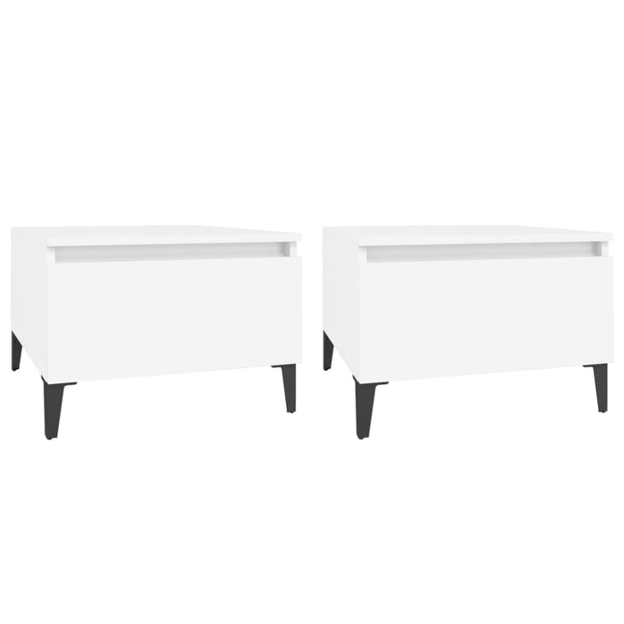 Side Tables 2 Pcs White 50x46x35 Cm Engineered Wood Nokpoi