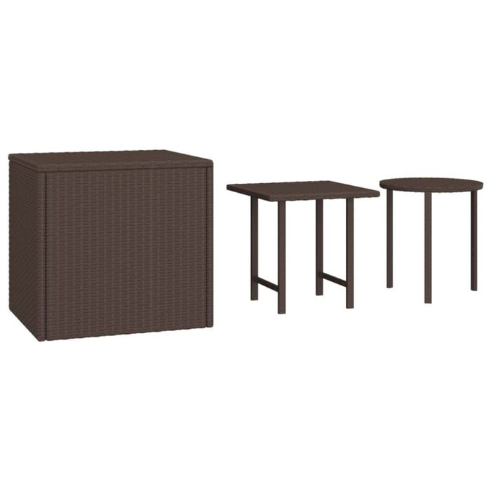 Side Tables 3 Pcs Brown Poly Rattan Toktni
