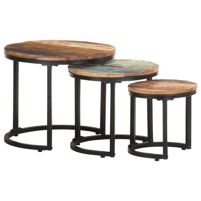 Side Tables 3 Pcs Solid Reclaimed Wood Txblnn