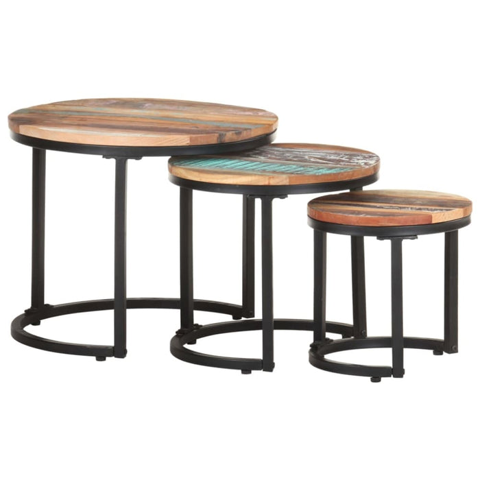 Side Tables 3 Pcs Solid Reclaimed Wood Txblnn