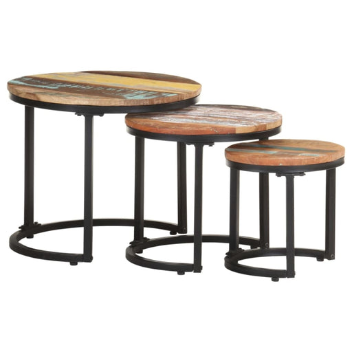 Side Tables 3 Pcs Solid Reclaimed Wood Txblnn