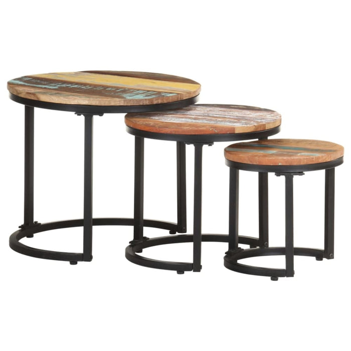 Side Tables 3 Pcs Solid Reclaimed Wood Txblnn