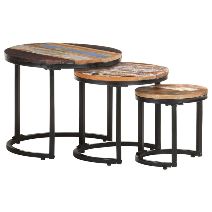 Side Tables 3 Pcs Solid Reclaimed Wood Txblnn