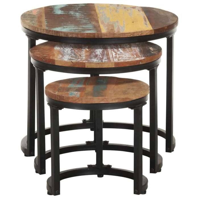 Side Tables 3 Pcs Solid Reclaimed Wood Txblnn