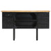Sideboard 110x30x65 Cm Solid Rough Mango Wood and Steel