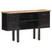 Sideboard 110x30x65 Cm Solid Rough Mango Wood and Steel