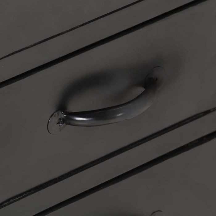 Sideboard 110x30x65 Cm Solid Rough Mango Wood and Steel