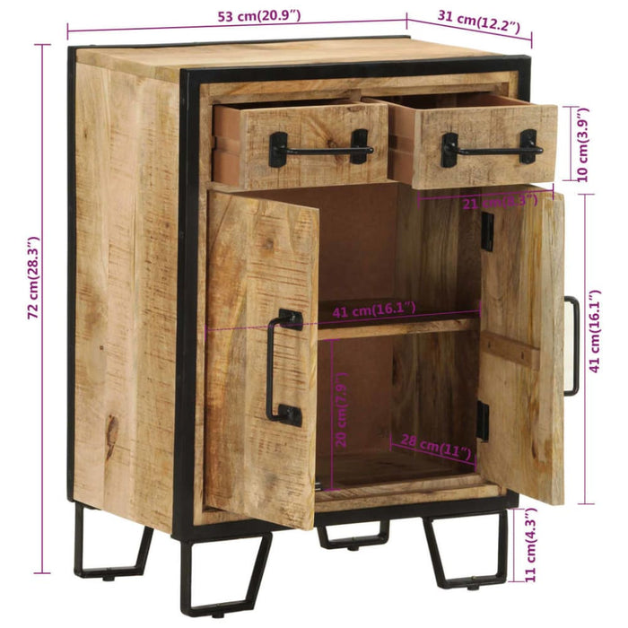Sideboard with 2 Drawers 53x31x72 Cm Solid Wood Mango