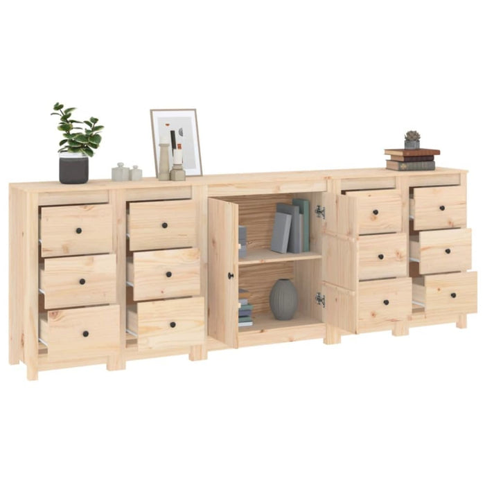 Sideboard 230x35x80 Cm Solid Wood Pine Tooabna