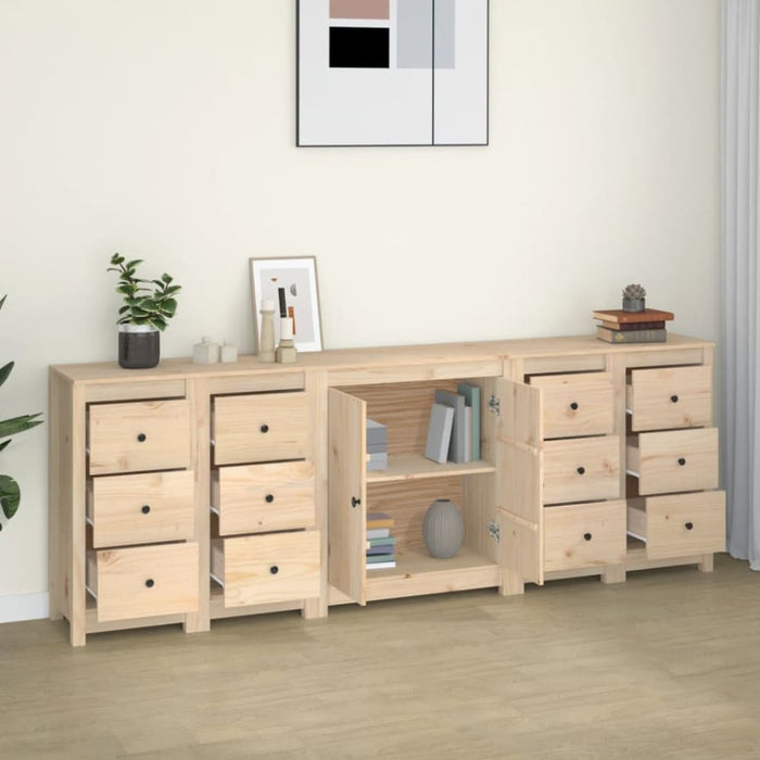 Sideboard 230x35x80 Cm Solid Wood Pine Tooabna