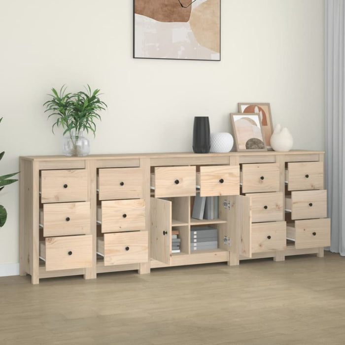 Sideboard 230x35x80 Cm Solid Wood Pine Tooabnk