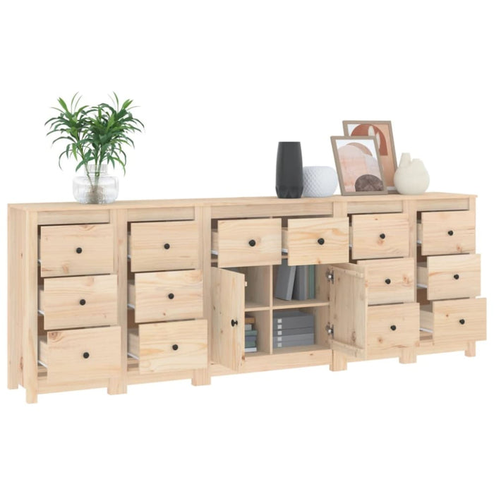 Sideboard 230x35x80 Cm Solid Wood Pine Tooabnk
