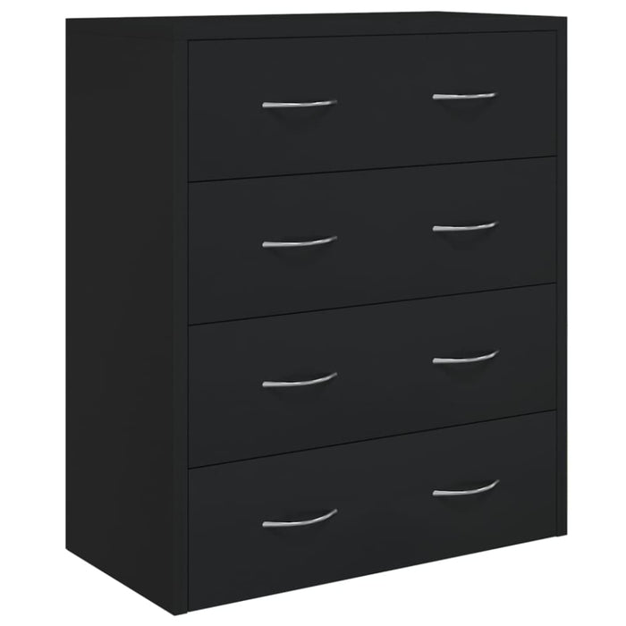 Sideboard With 4 Drawers 60x30.5x71 Cm Black Taxpii