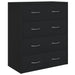 Sideboard With 4 Drawers 60x30.5x71 Cm Black Taxpii