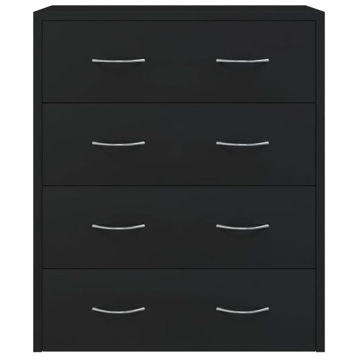 Sideboard With 4 Drawers 60x30.5x71 Cm Black Taxpii