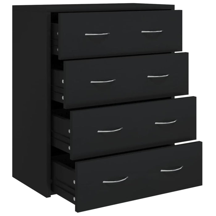 Sideboard With 4 Drawers 60x30.5x71 Cm Black Taxpii