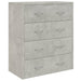 Sideboard With 4 Drawers 60x30.5x71 Cm Concrete Grey Taxpin