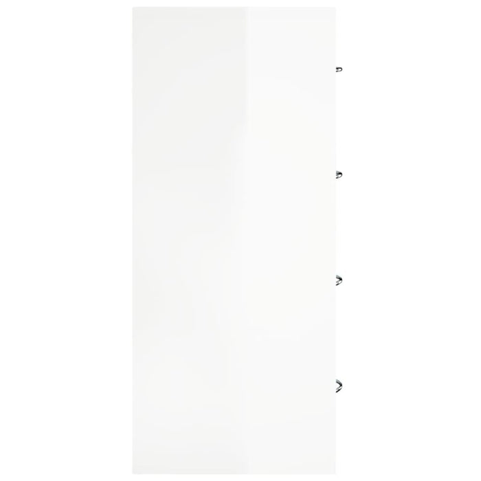 Sideboard With 4 Drawers 60x30.5x71 Cm Glossy Look White