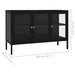 Sideboard Black 105x35x70 Cm Steel and Glass Ttlbli