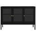 Sideboard Black 105x35x70 Cm Steel and Glass Ttlbli