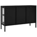 Sideboard Black 105x35x70 Cm Steel and Glass Ttlbli
