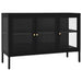 Sideboard Black 105x35x70 Cm Steel and Glass Ttlbli