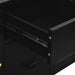Sideboard Black 105x35x70 Cm Steel And Tempered Glass Ttlbil