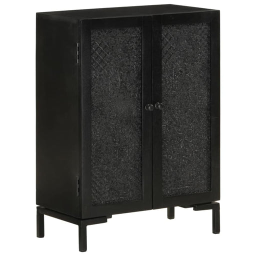 Sideboard Black 55x30x77 Cm Solid Wood Mango and Iron Tpolap