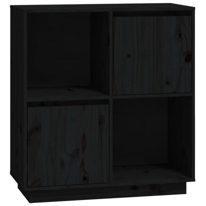 Sideboard Black 74x35x80 Cm Solid Wood Pine Noatpt