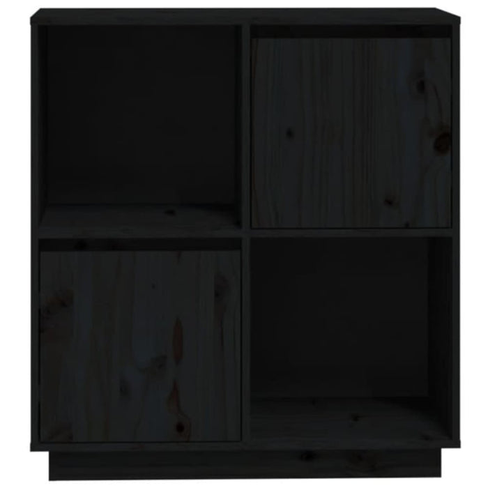 Sideboard Black 74x35x80 Cm Solid Wood Pine Noatpt