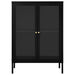 Sideboard Black 75x35x105 Cm Steel And Glass Ttlbib