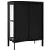 Sideboard Black 75x35x105 Cm Steel And Glass Ttlbib