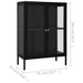 Sideboard Black 75x35x105 Cm Steel And Glass Ttlbib