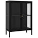 Sideboard Black 75x35x105 Cm Steel And Glass Ttlbib