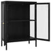 Sideboard Black 75x35x105 Cm Steel And Glass Ttlbib