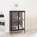 Sideboard Black 75x35x105 Cm Steel And Glass Ttlbib