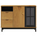 Sideboard with Glass Door Flam 110x40x80 Cm Solid Wood Pine