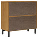 Sideboard with Glass Door Flam 80x40x80 Cm Solid Wood Pine