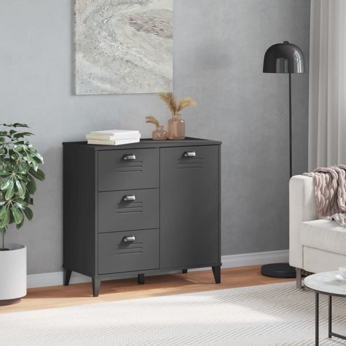 Sideboard Viken Anthracite Grey 80x40x80 Cm Solid Wood Pine