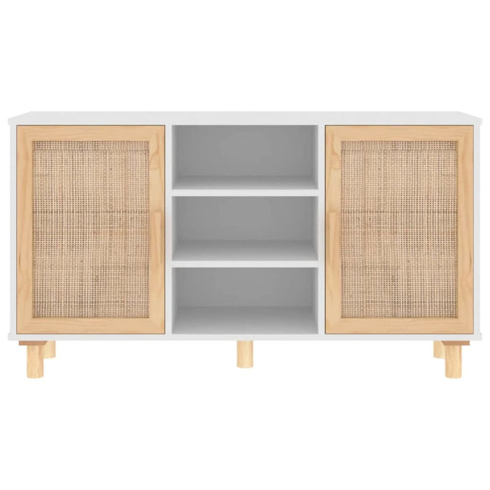 Sideboard White 105x30x60 Cm Solid Wood Pine and Natural